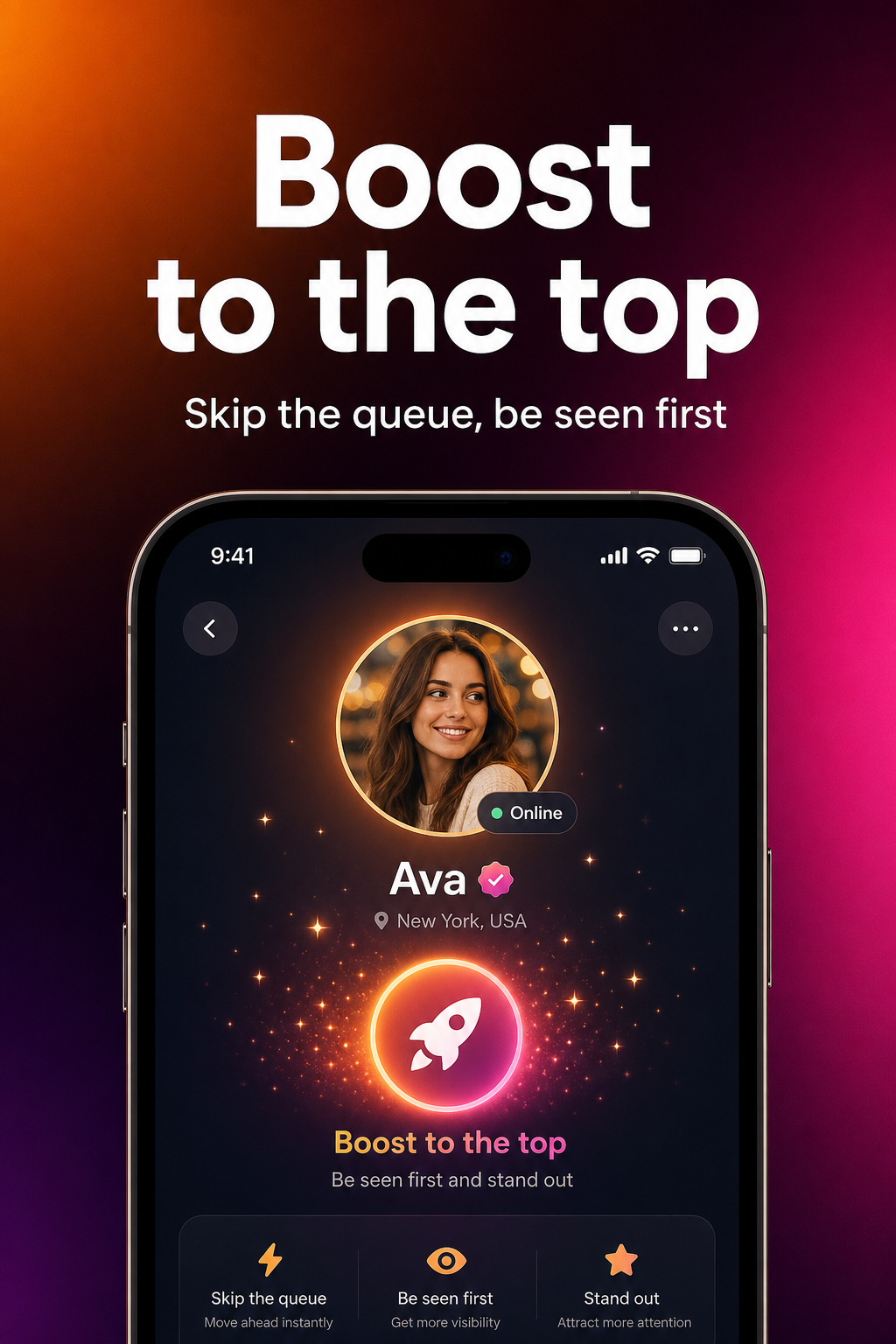 Boost to the top — skip the queue, be seen first